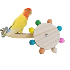 【人気商品】おもちゃ文鳥スタンド セキセイインコ おもちゃくるくる木製回転スタンド鸚鵡スタンド インコ 鳥かご 噛む玩具 吊下げタイプ インコ バードトイ 止まり木 ストレス解消 おもちゃ鳥の止まり木 知育玩具 オウム セキセイインコ おもちゃ鳥 オカメインコ