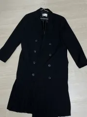 ブラック プリーツ ロング ジャケット ONE PIECE
