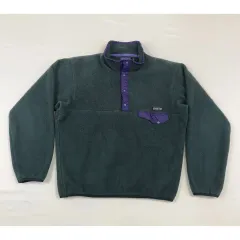 90s patagonia（パタゴニア） Synchilla（シンチラ） スナップ-T グリーン PURPLE（パープル）
