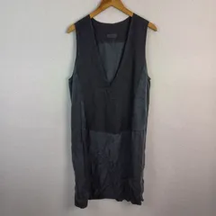 pas de calais パドカレ チュニック ワンピース ノースリーブ チャコール レディース 古着 モード シンプルのサムネイル