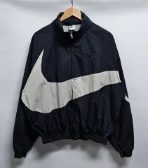 NIKE BIG スウッシュ ブラック ウィンドブレーカー ジャケット L