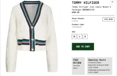 385,000円 Tommy Hilfiger トミーヒルフィガー ケーブル カーディガン S 新品