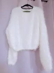 アイボリー アンゴラ ニット