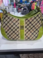 DAKS ダックス チェック ショルダーバッグ グリーン コンビ