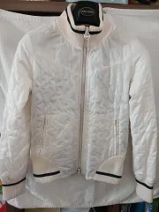 LACOSTE アイボリー キルティング ブルゾン ジャケット