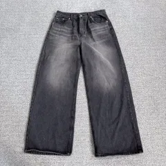ブラックデニム ワイドパンツ