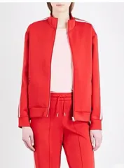Sandro Racer Stripe Crepe Jacket In Redサンのサムネイル