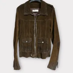 GOLDEN GOOSE ゴールデングース ブラウン オイルウォッシュ スウェード ジャケット Sのサムネイル