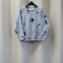 マドモアゼルノンノン クリア裏毛飛び柄刺繍入りボトルネックプル 