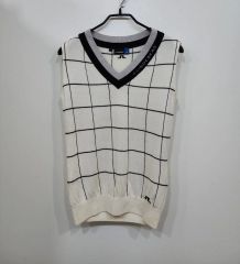 courrèges Vネック ニットベスト グレー サイズ38 - メルカリ