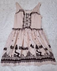 美品】axes femme メルヘン柄 キャミワンピース ロリータ ホワイト