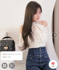 lumignon オフショル トップス ロゴリボン ホワイト - メルカリ
