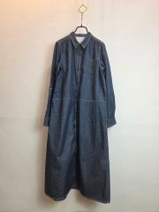美品 J.ブランシュ 2WAY デニム ワンピース コート インディゴ 38
