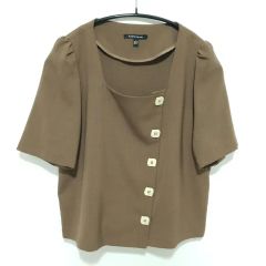 美品】伊太利屋 レース襟 フレンチスリーブブラウス バックリボン 
