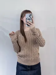 ポロラルフローレン 白ポニー ベージュ ケーブルニット