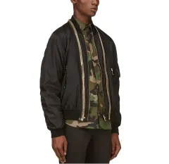 Alexander McQueen アレキサンダー・マックイーン ブラック GOLD ジッパー MA-1 ブルゾン ジャケットのサムネイル
