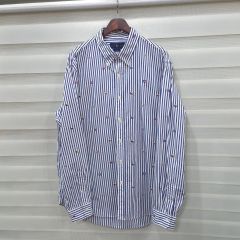美品 パパス 総柄 コイン 金貨 ロンドンストライプ 長袖BDシャツ XXL