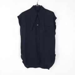 theory luxe ノースリーブブラウス 黒 比翼 ロングシャツ 38 - メルカリ
