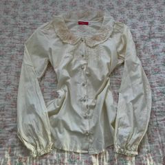 Angelic Pretty 長袖ブラウス ビジュー付き ホワイト - メルカリ