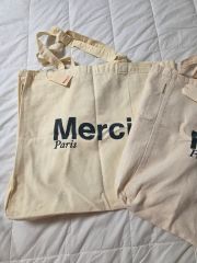 merci メルシー パリ雑貨 布バッグ 匿名配送 大きめバッグ 大容量 