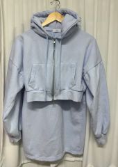 ENFÖLD カーブクロップドフーディパーカー ショート丈 グレー 38
