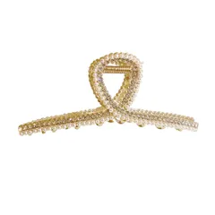 新品 HAPVITAL バンスクリップ ヘアクリップ オフィス シンプル ヘアアクセサリー 髪飾り 大きめ オフィス 韓国風 レディース用 人気 髪留め おしゃれ 贈り物 クリップ (ラインストーン・パール)