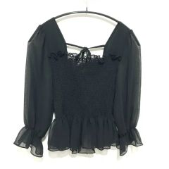 匿名配送 MRcorset majoh 総レースシフォンリボン姫袖トップス - メルカリ