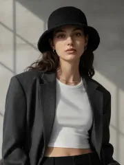 ZARA ヴィンテージ ダメージカッティング デニム バケットハット Mのサムネイル
