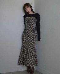 andmary Juni check dress beige S - メルカリ