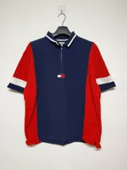 トミーヒルフィガー Tommy Hilfiger 半袖 ハーフジップ XL