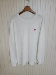 アミ 白 スモール ハート刺繍 長袖Tシャツ XLのサムネイル