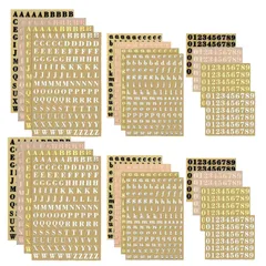 OptiPro アルファベット シール 3mm 12枚 金属ステッカー 防水DIYネイルシール アルファベット キラキラ 数字 英字 手作り 手帳 貼り紙 電話装飾 スケジュールシール 自粘着 DIY手作りコラージュ素材 (3mm-24枚（4色))