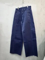 ネイビー デニム ワイド パンツ