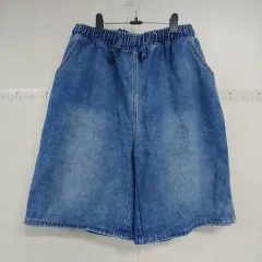 デニムハーフパンツ ワイド ショートパンツ