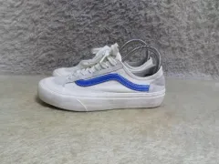 220 VANS オールドスクール スニーカー 白 ブルー 中古 シューズ