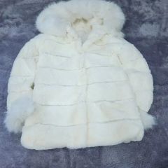 ラビット リアルファー ファーコート 本毛皮 ジャケット ホワイト系