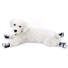 犬 靴 犬用シューズ デニムキャンバス製 ペット靴 滑り止め 通気性 おしゃれドッグブーツ 散歩 運動用 全8サイズ (2)