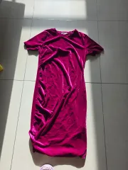 ザラ ツアーベルベット シャーリング ONE PIECE ピンク