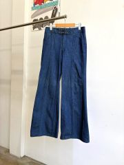 希少 45R 近年モデル ざっくりコットンワイドパンツ 2 M ブルー - メルカリ