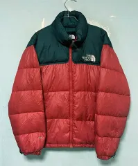 ノースフェース 700 メンズ ヌプシダウンジャケット グース 赤黒 カジュアル 95-100