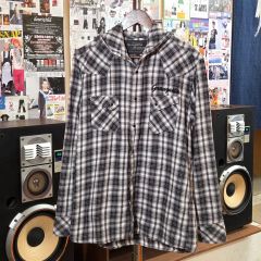 00s y2k archive ombrecheck shirt hoodie - メルカリ