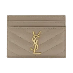 Saint Laurent サンローラン モノグラムカードホルダー GOLD & DARK BEIGE (423291 BOW01)のサムネイル