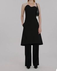 CFCL ACMILAN RIB STRAP DRAPE DRESS黒ワンピース - メルカリ