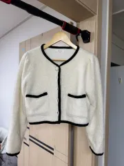 アイボリーファー カーディガン ジャケット