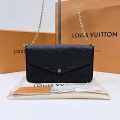 新品同様 ルイヴィトン 現行 アンプラント ポシェットフェリシー ノワール 黒 ポシェット フェリシー モノグラムアンプラント ノワール チェーン