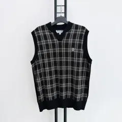 正規品 MUNSINGWEAR マンシングウェア ゴルフウェア チェック ニット ウール ブレンド ベストのサムネイル