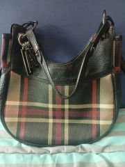 未使用 COACH チェック アクセサリーポーチ キャンバス タッセル付き