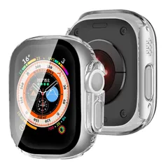 【新着商品】ケース ケース 耐衝撃 アップルウォッチ アップルウォッチ カバー 全面保護 カバー Watch 装着簡単 Watch Apple 高耐久 Apple 一体型 高透過率 ガラスフィルム 保護 PC素材 3/2/1 Ultra クリア 49mm 対応