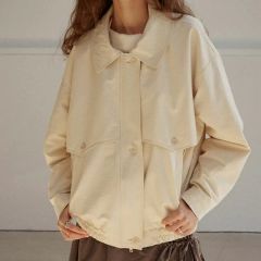 コットンリネンシングルジャケット crewre セージアイボリー サイズ1