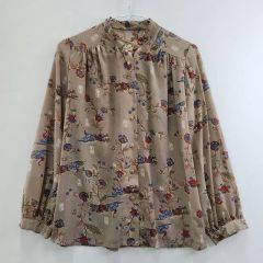 BURBERRY バーバリー オールド 総柄 丸襟 ジャケット ブラウス - メルカリ